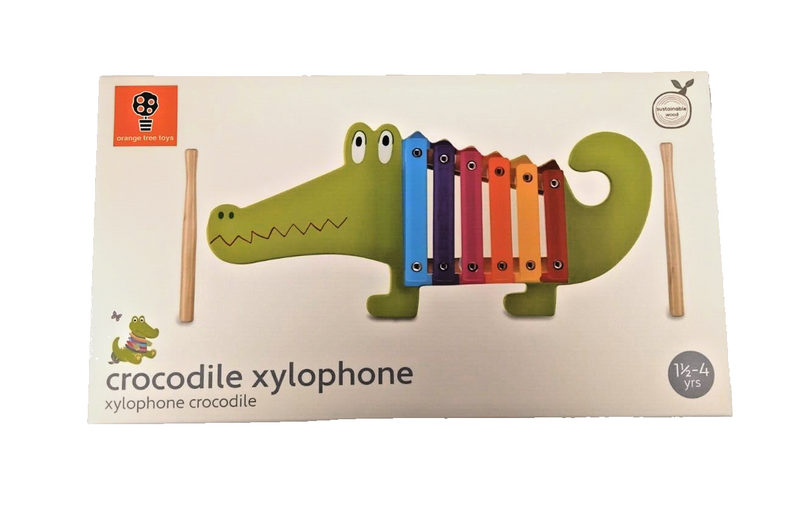 Crocodile Xylophone Musical Wooden Instrument Creative Play for Children 1-4 NEW