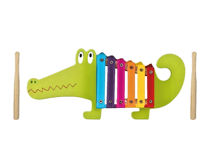 Crocodile Xylophone Musical Wooden Instrument Creative Play for Children 1-4 NEW