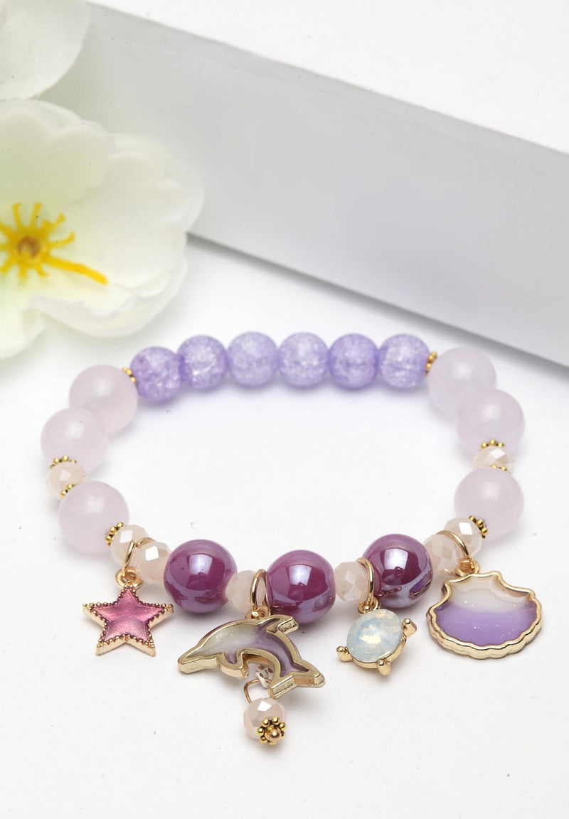 Colorful Pearl Bracelets With Charms