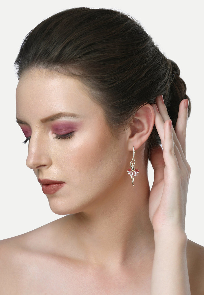 Diva Leaf Shaped Western Drop Earrings