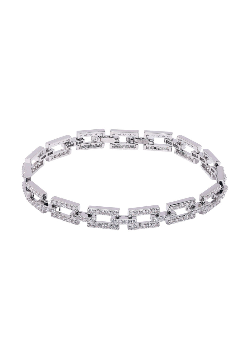 Diva Hollow Rectangle Chain Bracelet