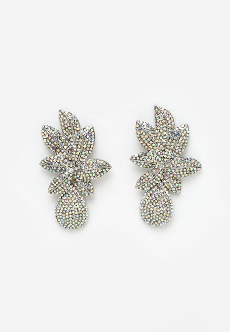 Luxury Crystallized Leaves Drop Earrings