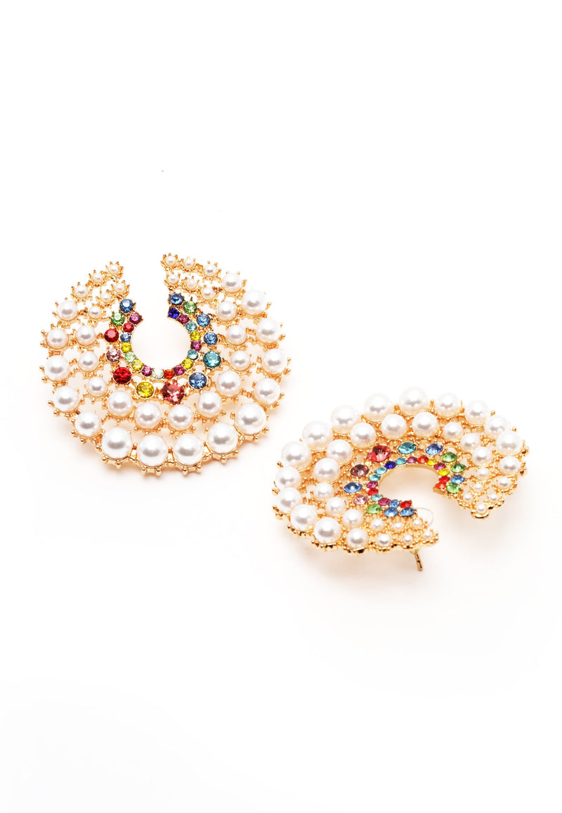 Pearl Swirl Hoop Earrings