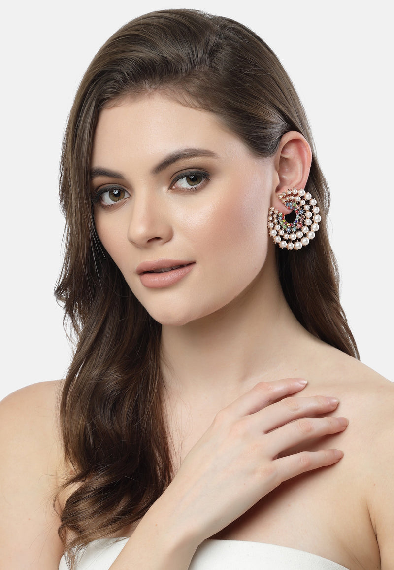 Pearl Swirl Hoop Earrings