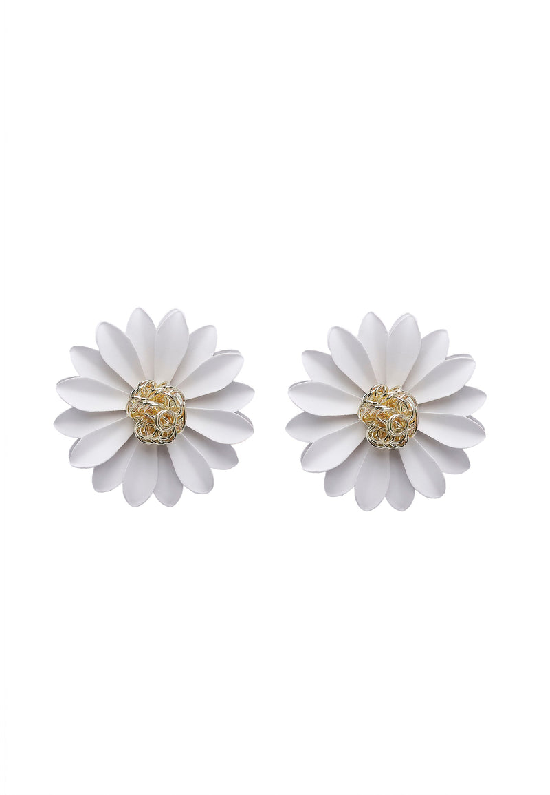 Red Floral Studs