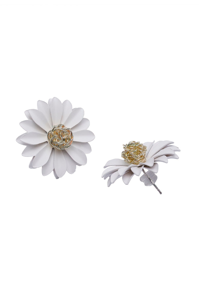 Red Floral Studs