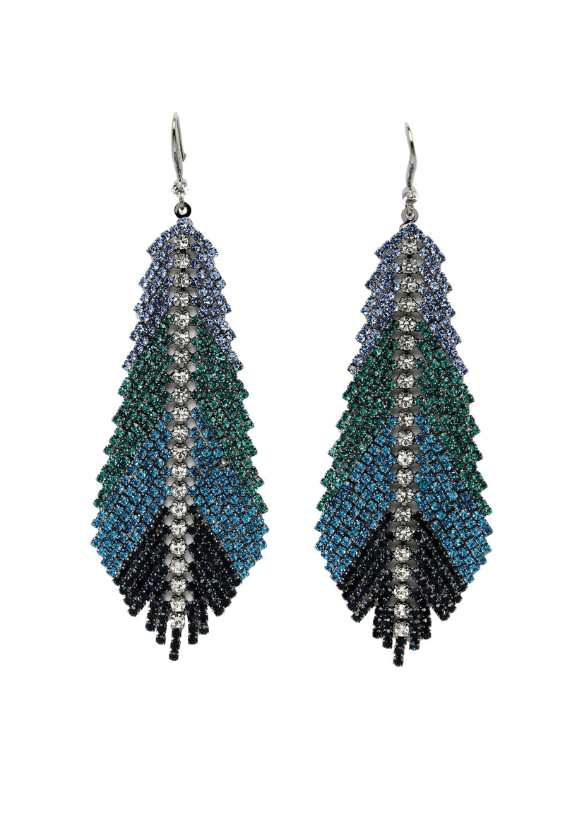 Feather Crystals Studded Earrings