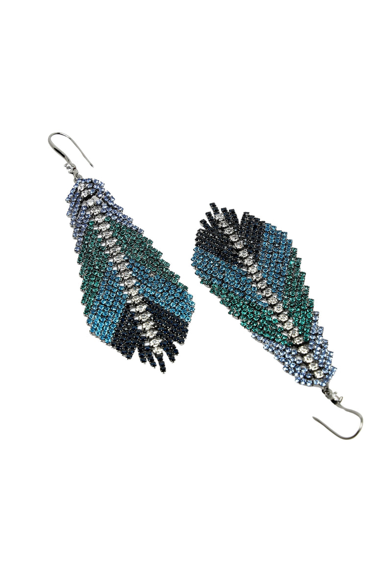 Feather Crystals Studded Earrings