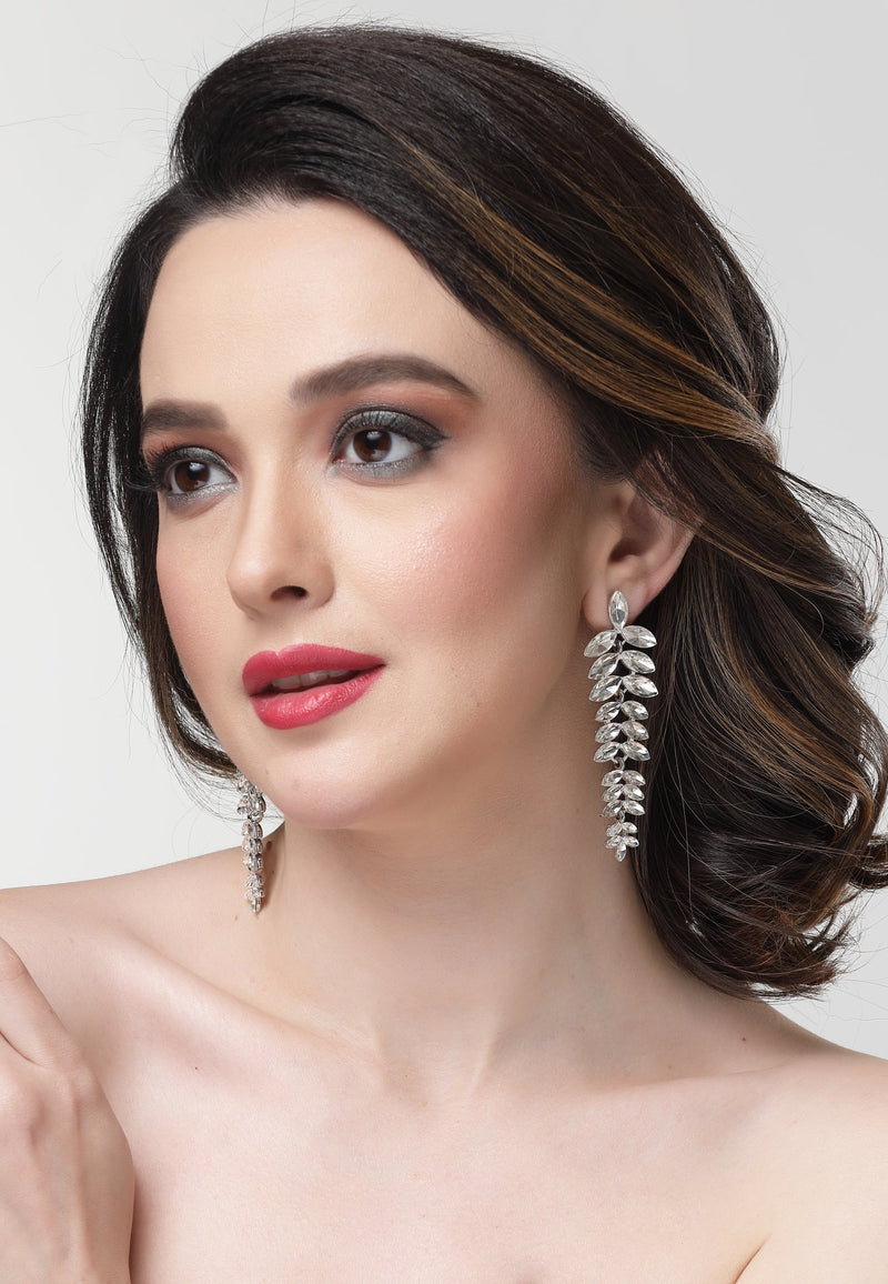 Cascading Leaf-Shaped Drop Earrings