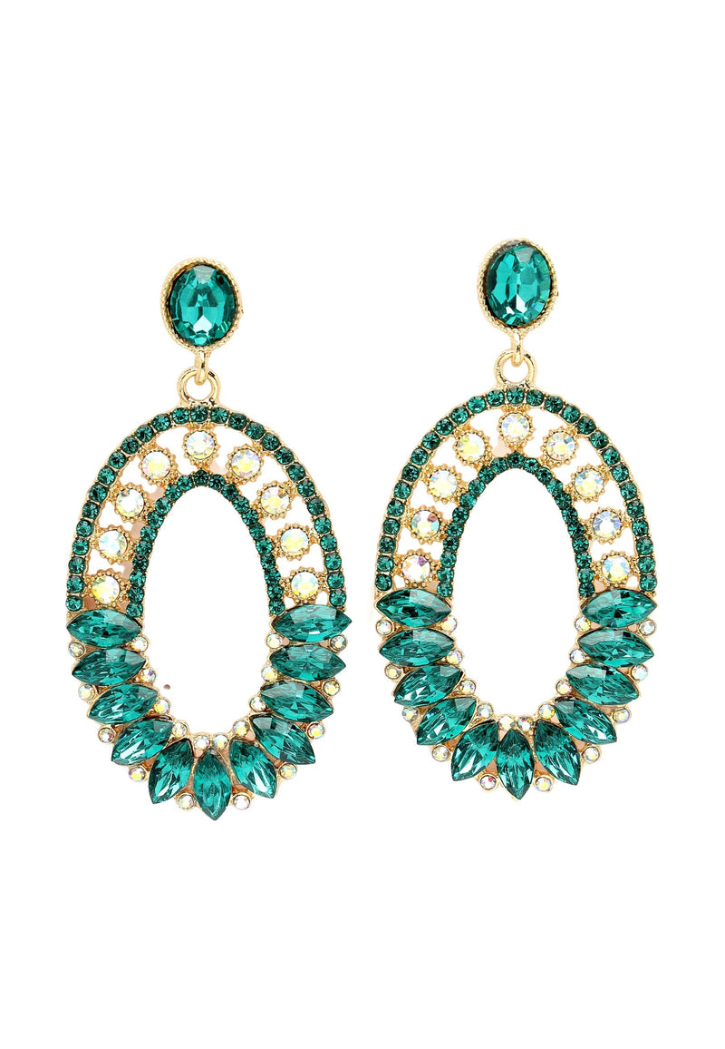 Green Mosaic Dangle Earrings