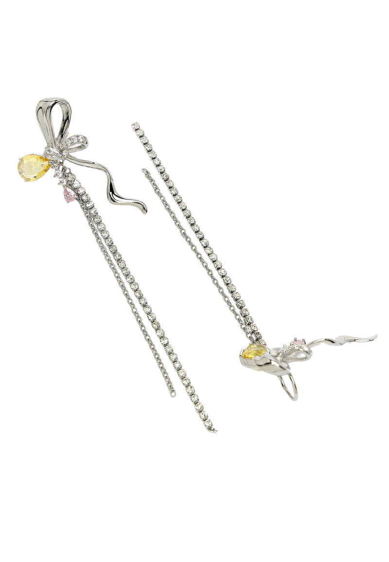 Bow Chain Dangle Earrings