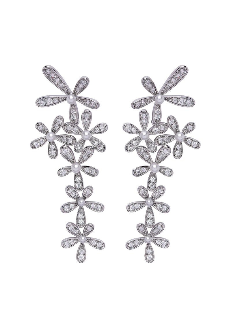 Diva Gleaming Floral Dangle Earrings