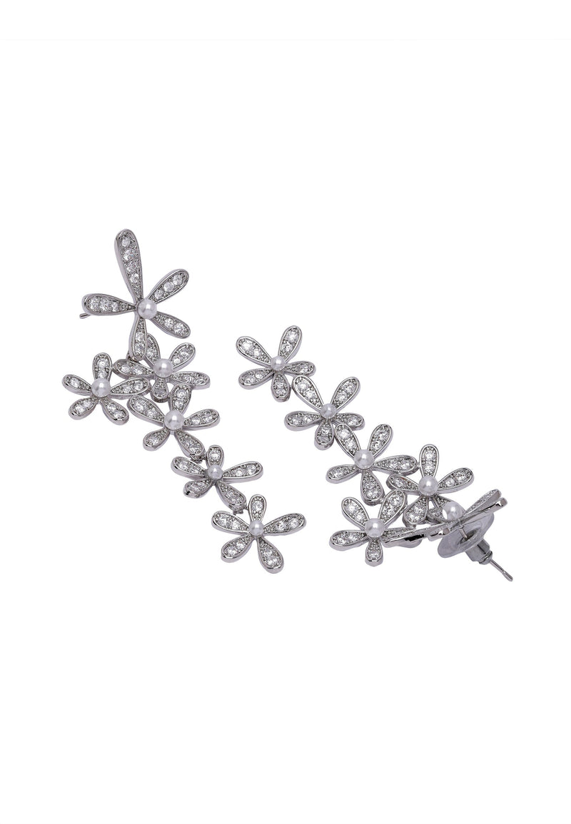 Diva Gleaming Floral Dangle Earrings
