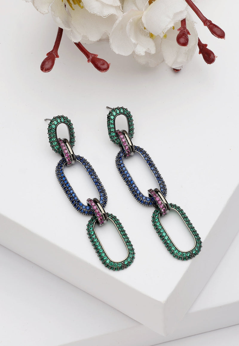 Diva Dangle Drop Oval Hoops