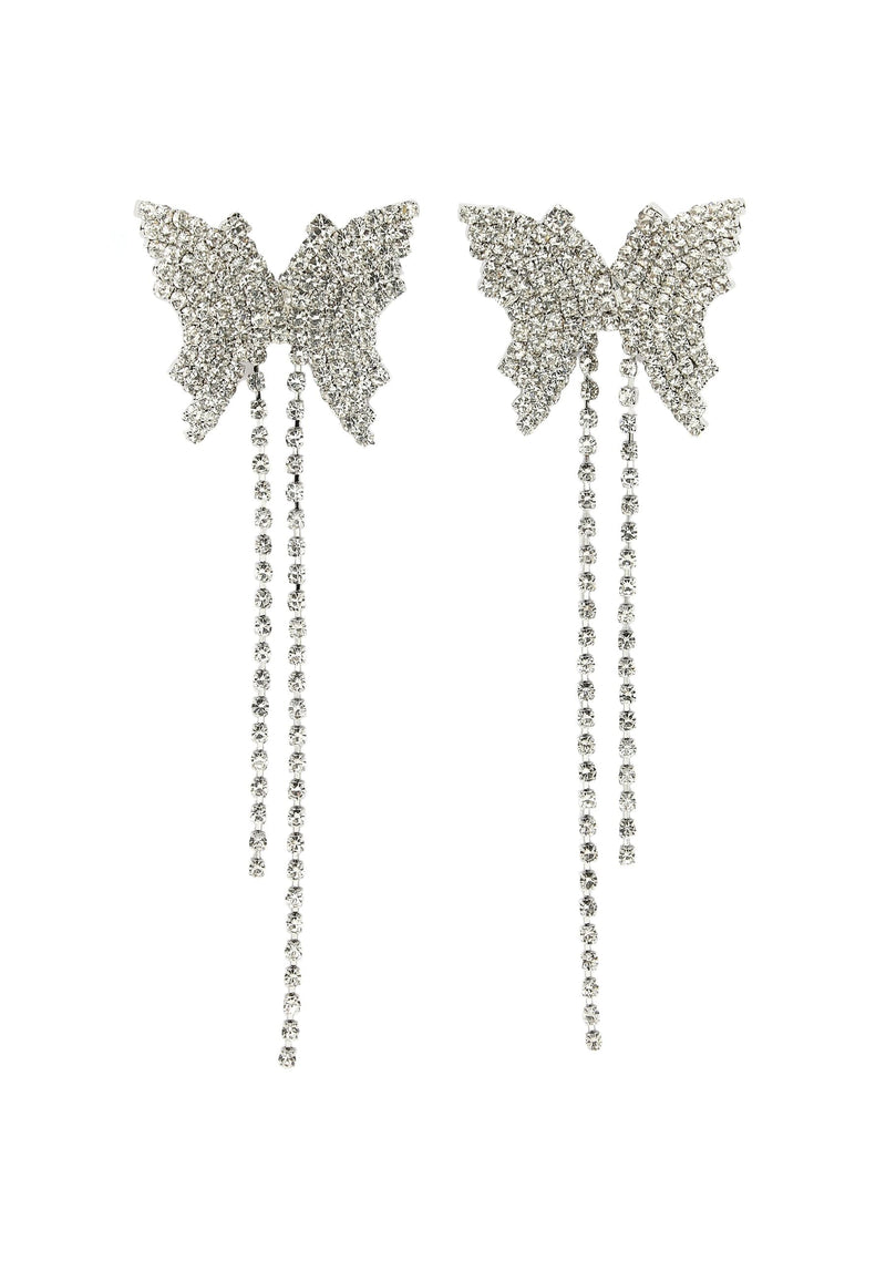 Crystal Studdeed Butterfly Dangler Earings