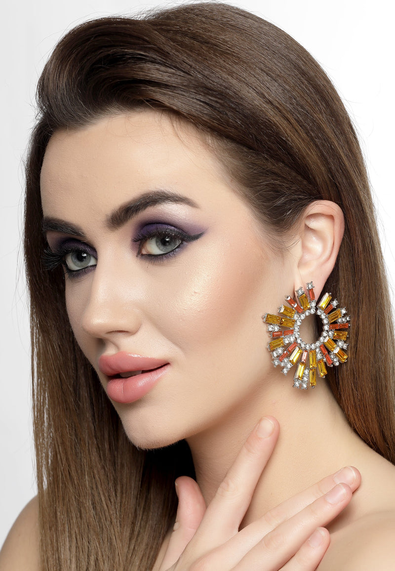 Sparkling Sunbeam Stud Earrings In Yellow