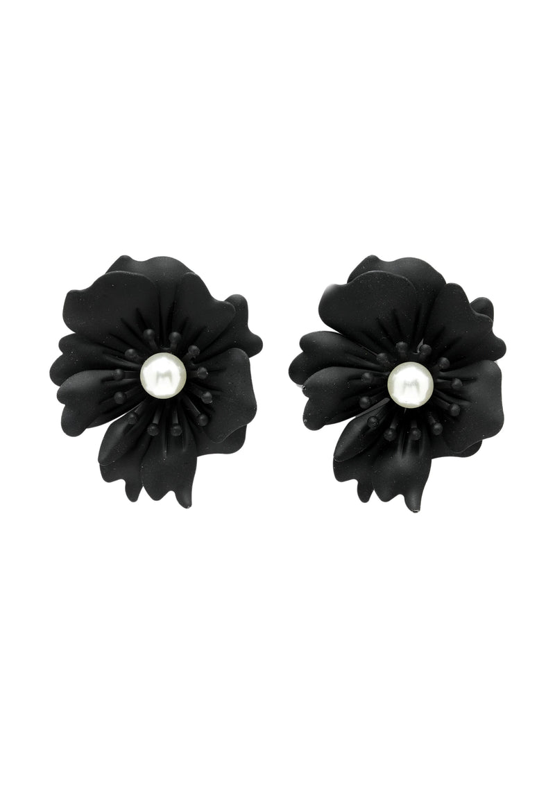 Blooming Daisy Black Studs Earrings