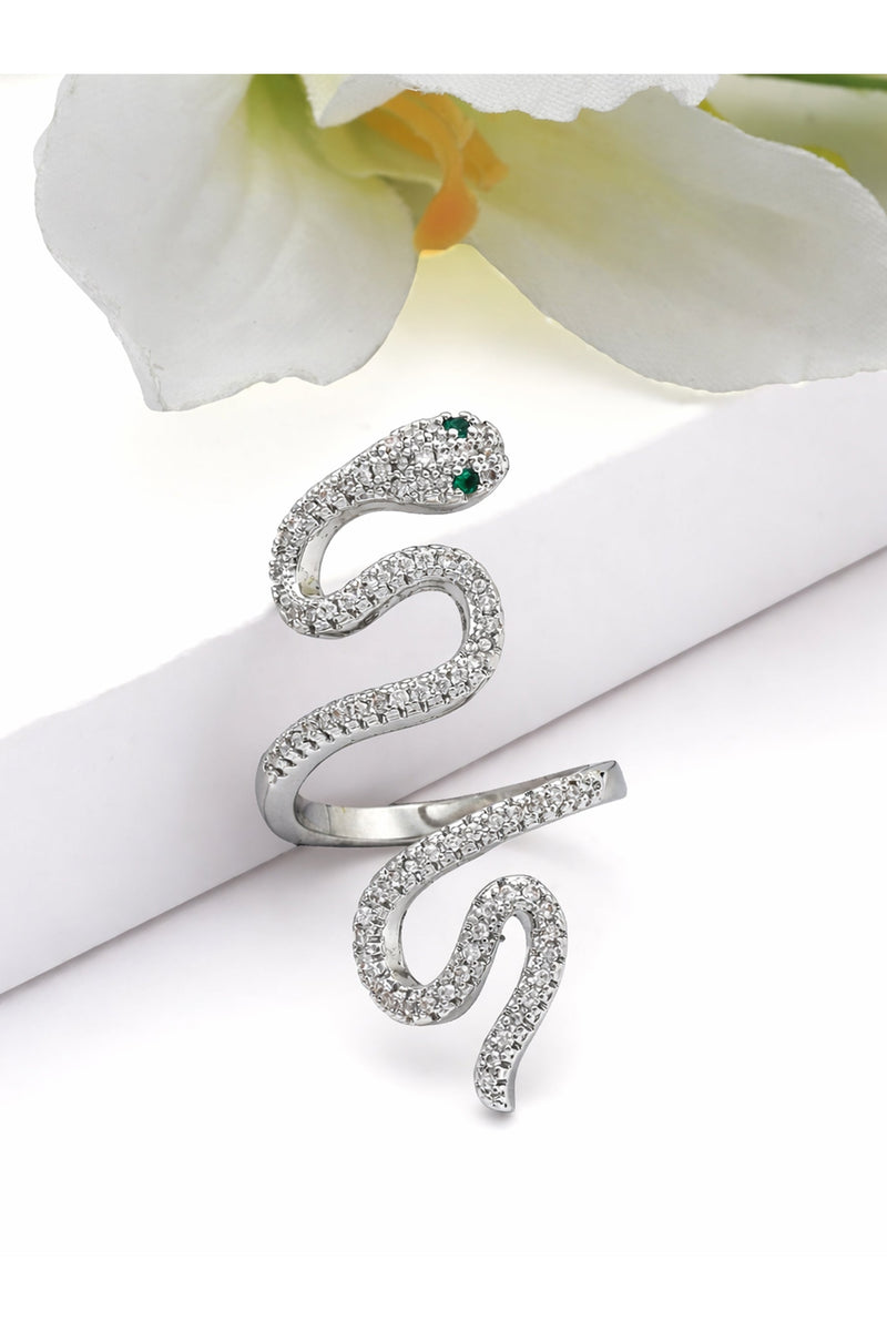 Pavé Snake Coiled Ring