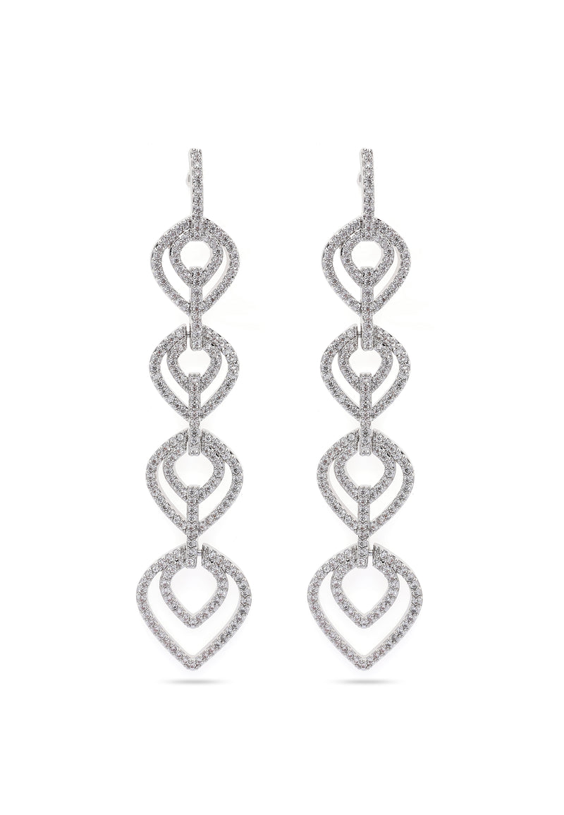 Silver Colored Teardrop Dangle Earrings
