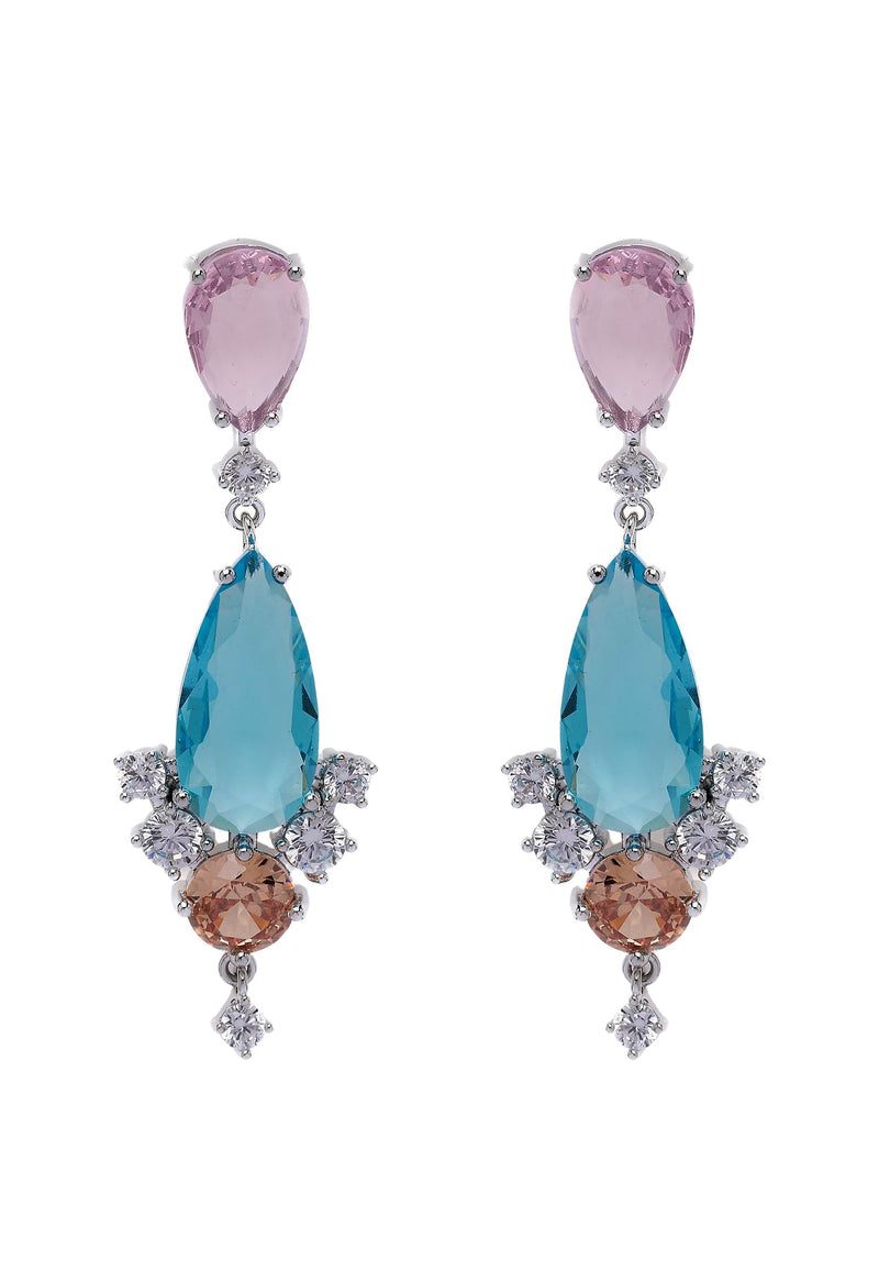 Multicolored Geometric Drop Earrings