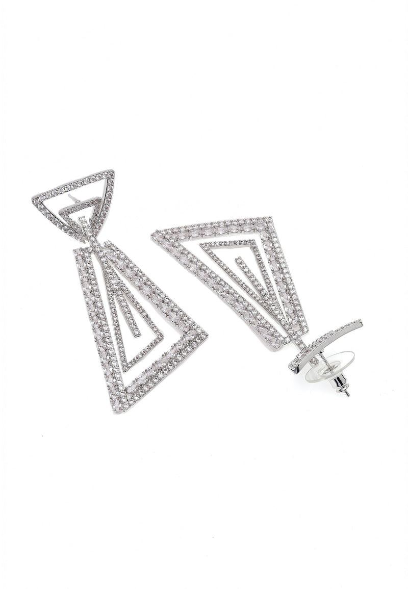 Shimmering Geometric Dangle Earrings