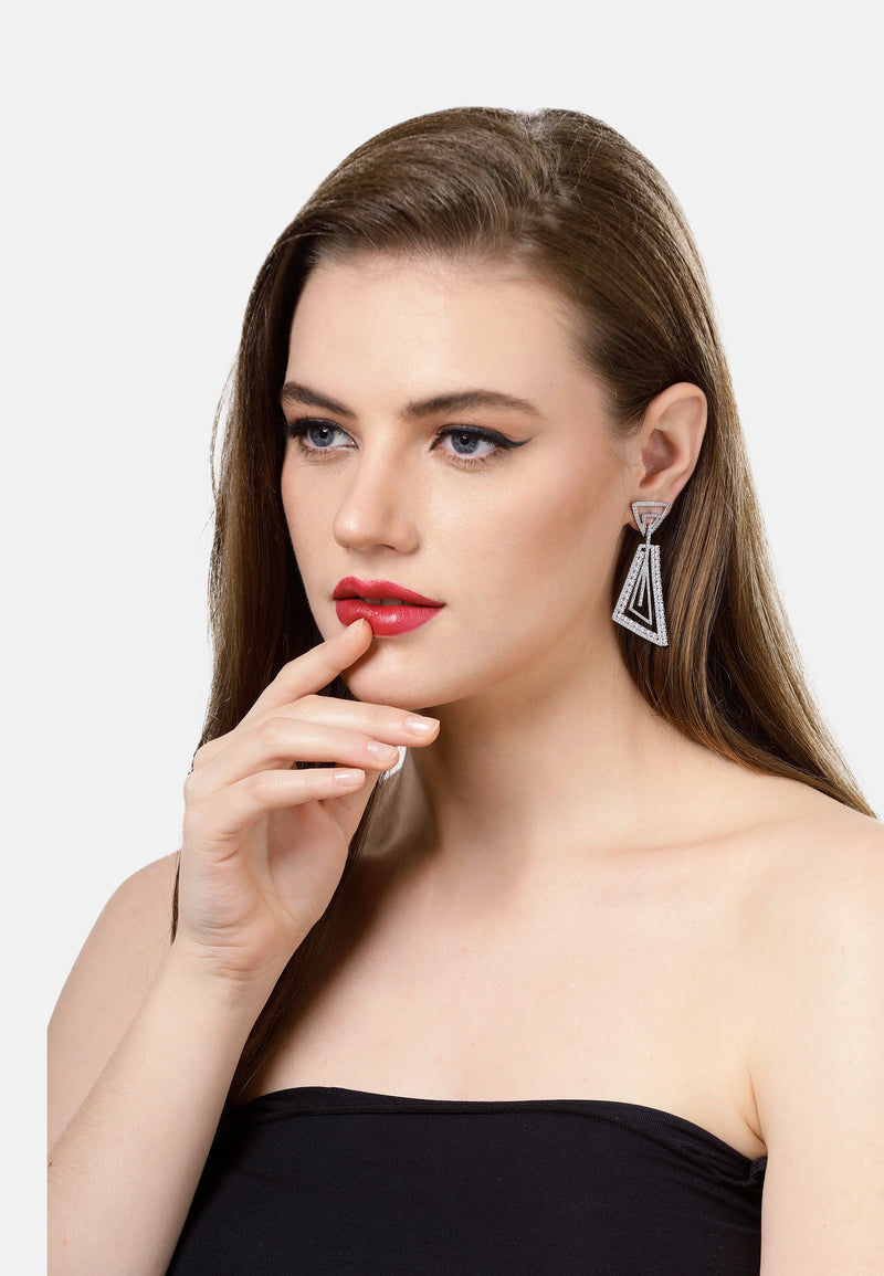 Shimmering Geometric Dangle Earrings