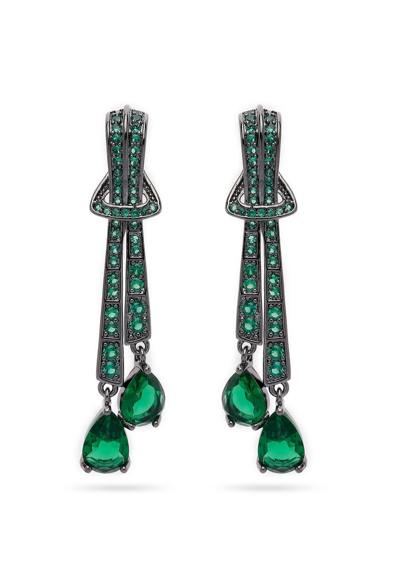 Green Knot Dangle Earrings