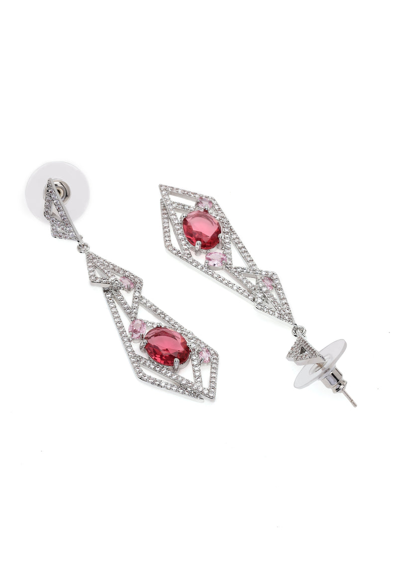 Glittering Hollow Geometric Dangle Earrings