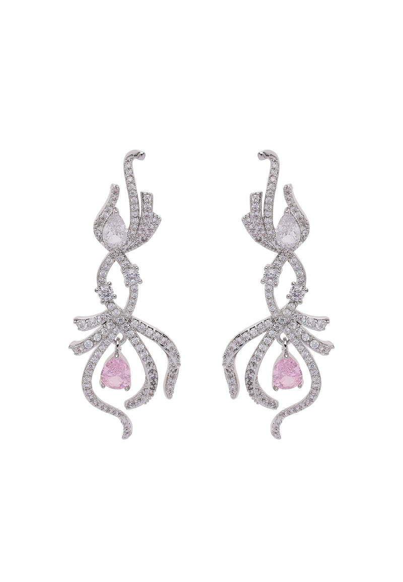 Infinity Pink Pear shaped Earrings