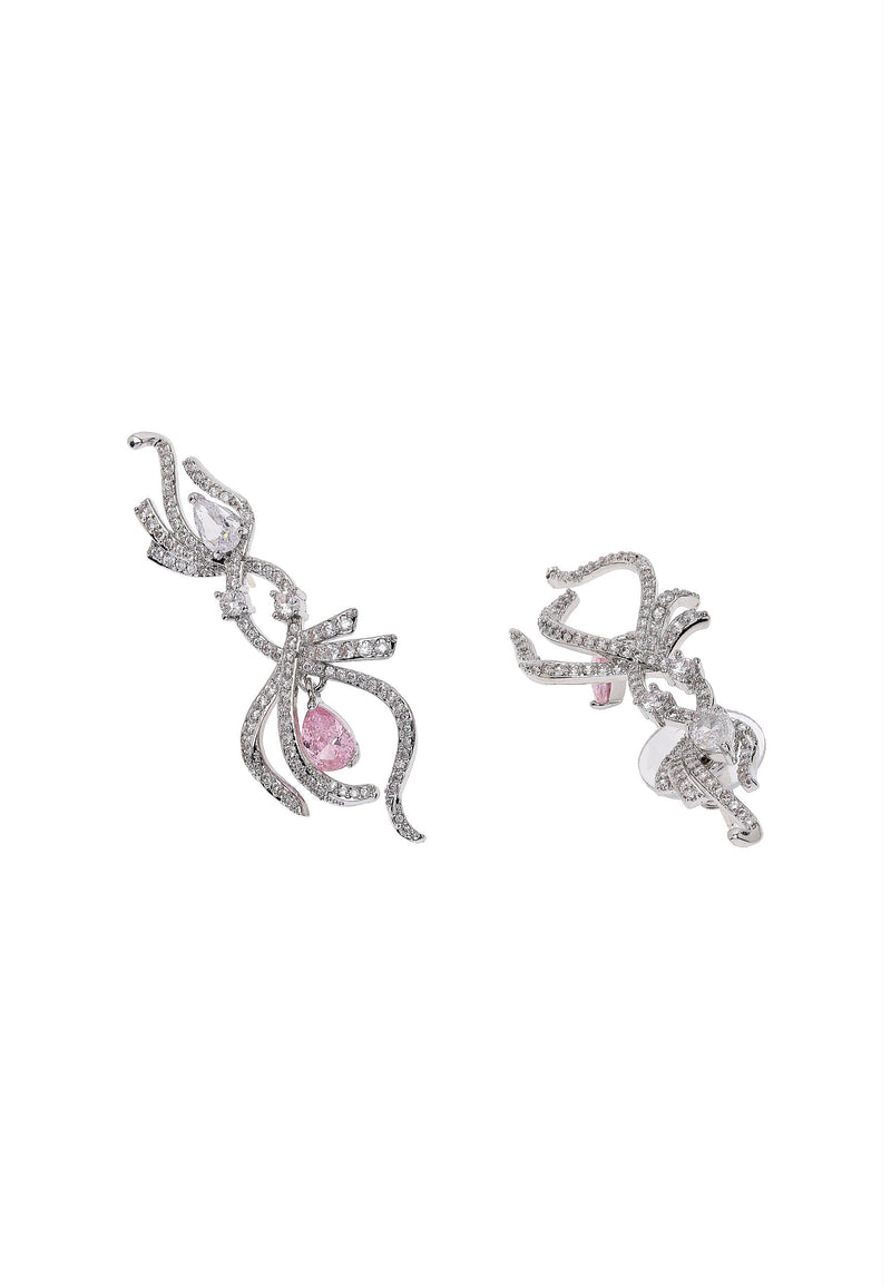 Infinity Pink Pear shaped Earrings