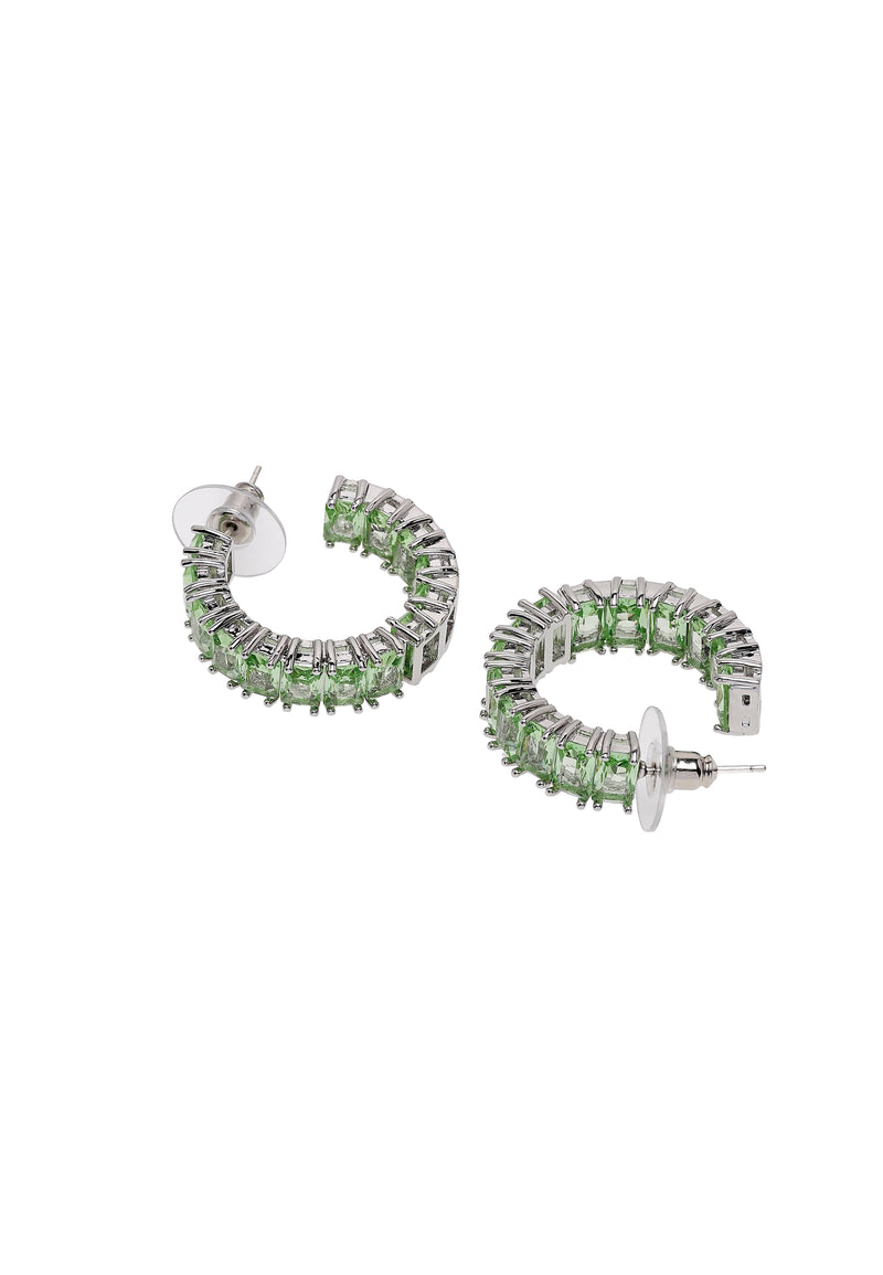 Light Green C-shaped Dainty Hoops