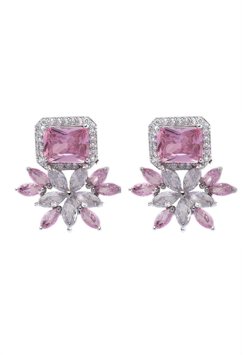 Dainty Light Pink Floral Stud Earrings