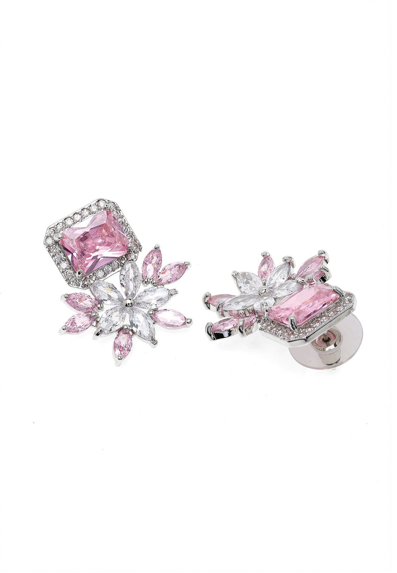 Dainty Light Pink Floral Stud Earrings