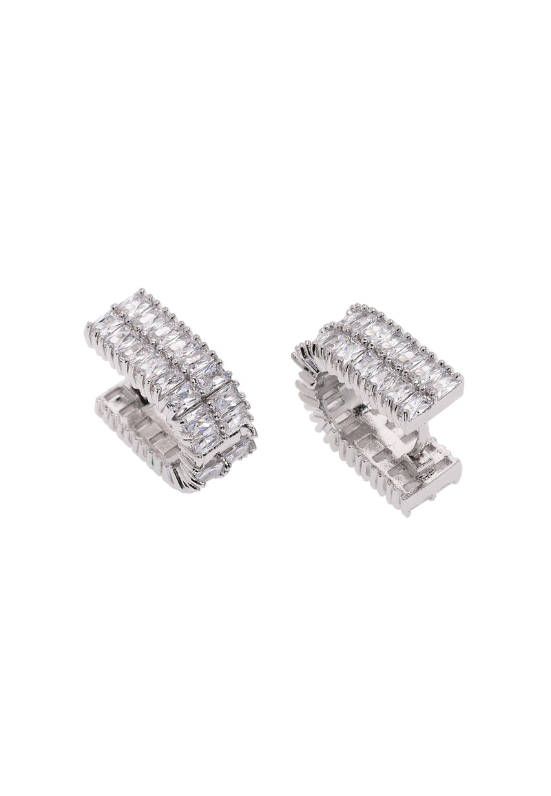 Shimmering Rectangular Hoops