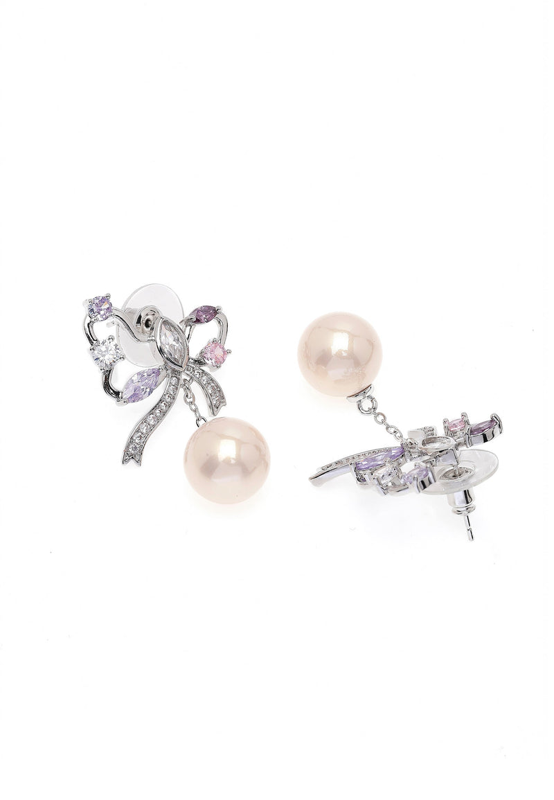 Silver-colored Butterfly Drop Earrings