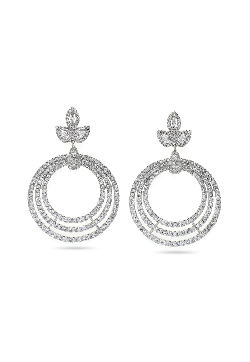Gleaming Cluster Drop Earrings