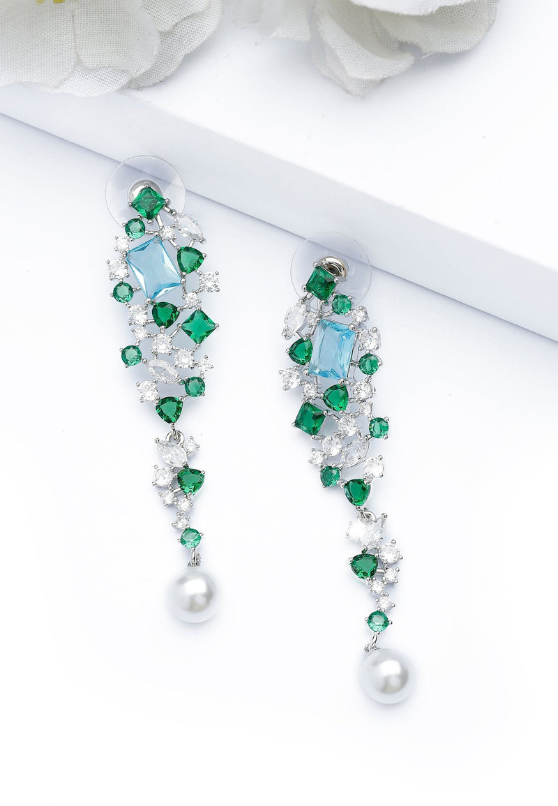 Silver-Colored Contemporary Drop Earrings