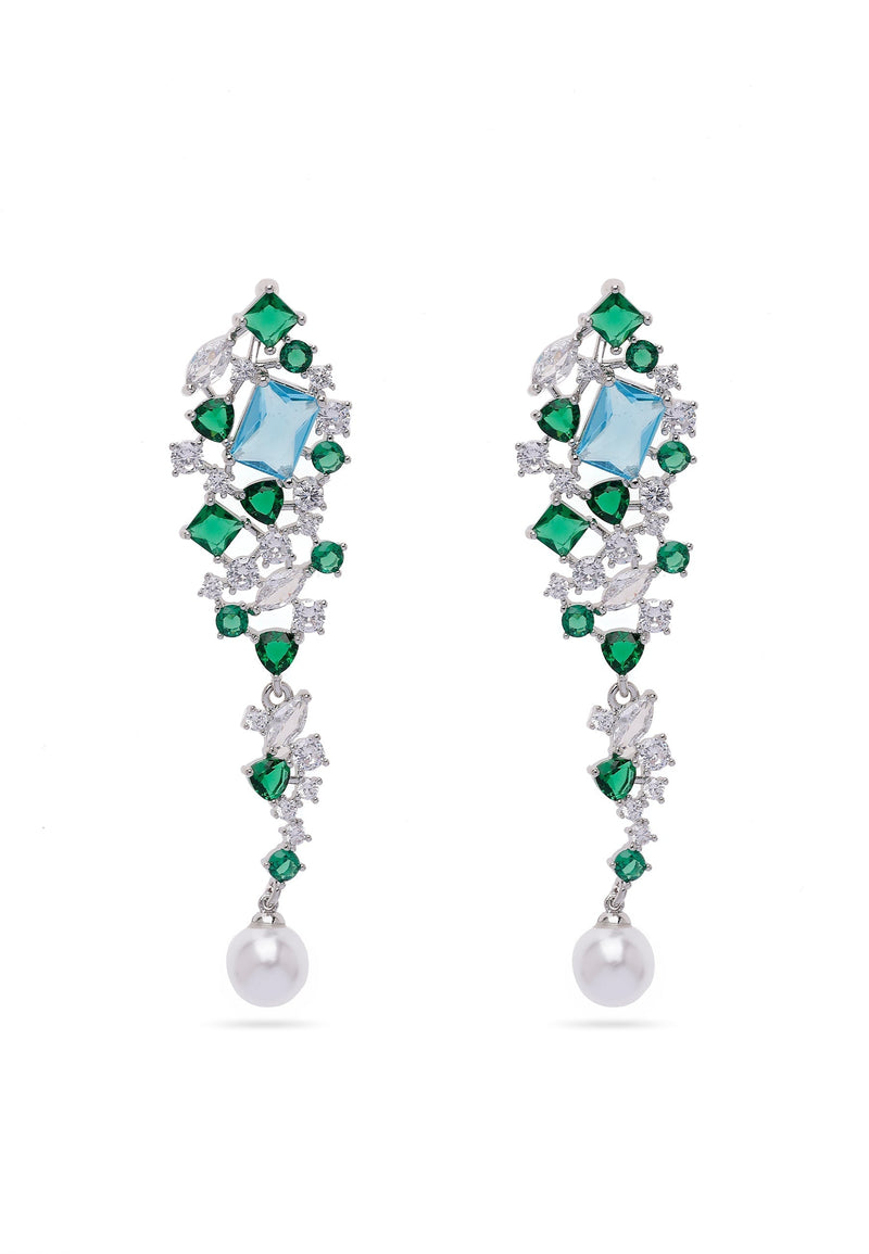 Silver-Colored Contemporary Drop Earrings