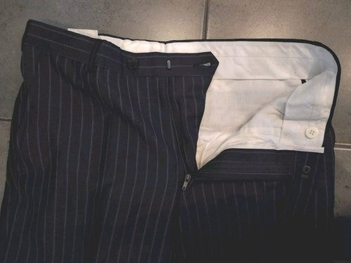 Gritti by Ermenegildo Zegna Navy Two Piece Suit Pin Striped Designer Size 38R