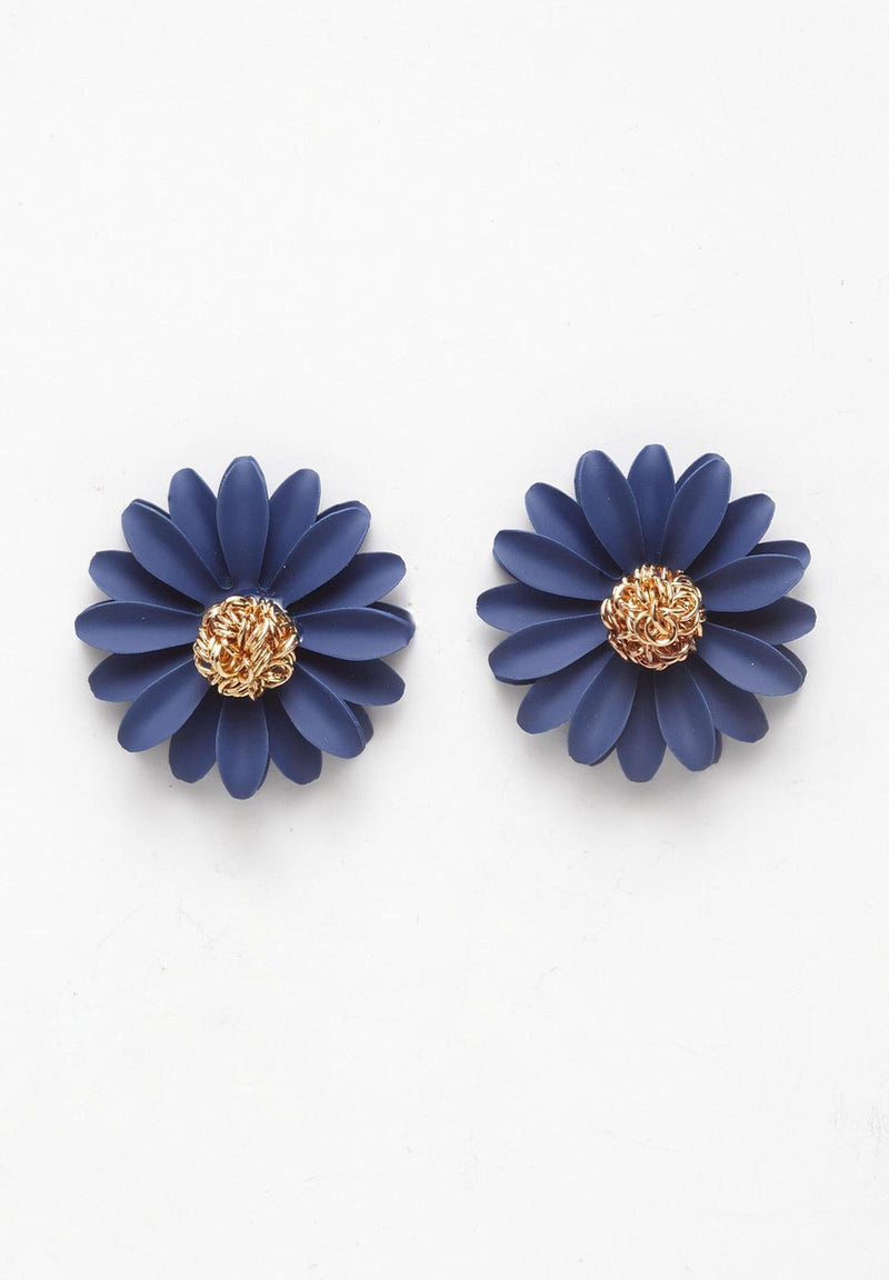 Blue Floral Studs