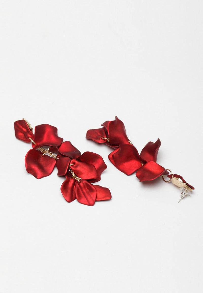 Luxury Statement Rose Petals Long Earrings