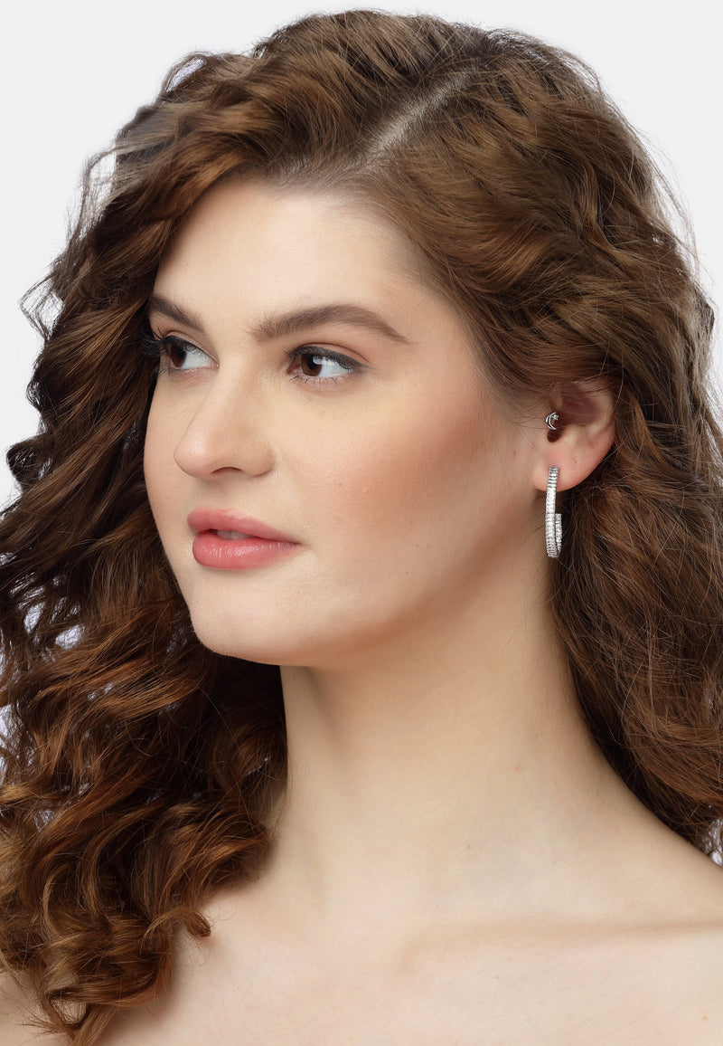 C-shaped Hoop Earrings