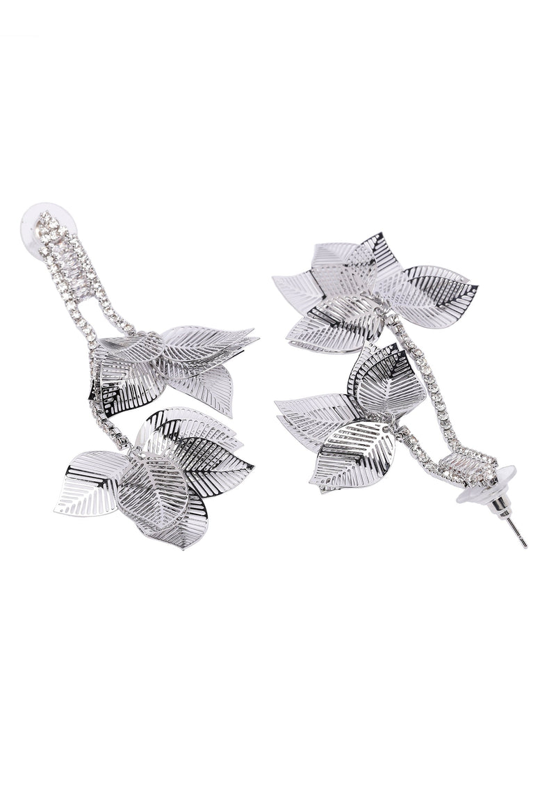 Crystal Leafy Dangling Earrings