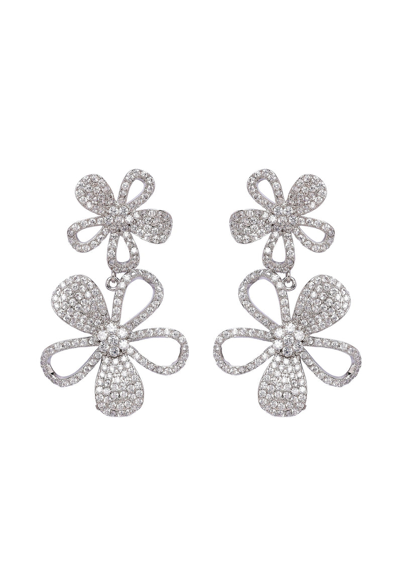 Double Floral Drop Earrings