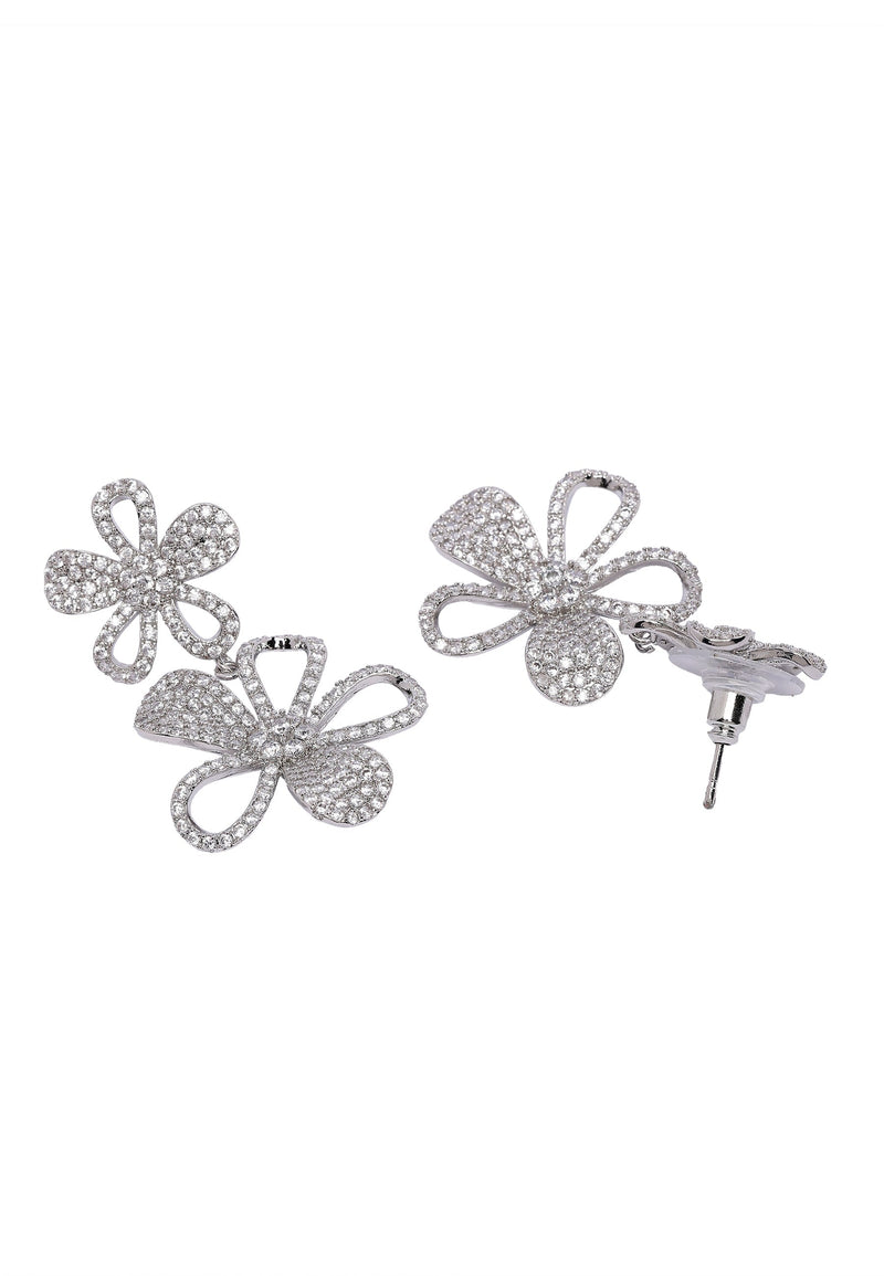 Double Floral Drop Earrings