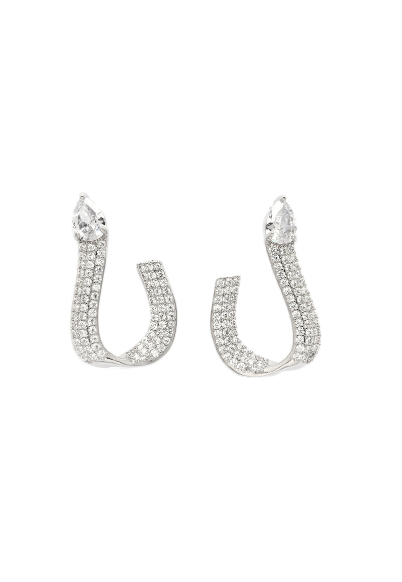 Shimmering Charm Horseshoe Earrings and Necklace Set