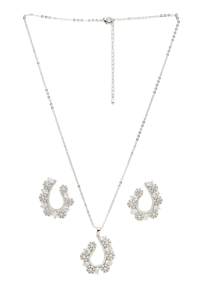 Dainty Floral Earrings and Necklace Set