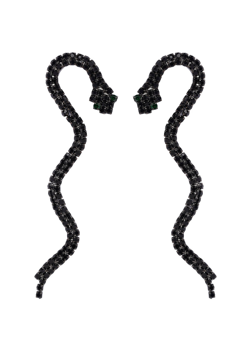 Black Showstopper Serpent Earrings