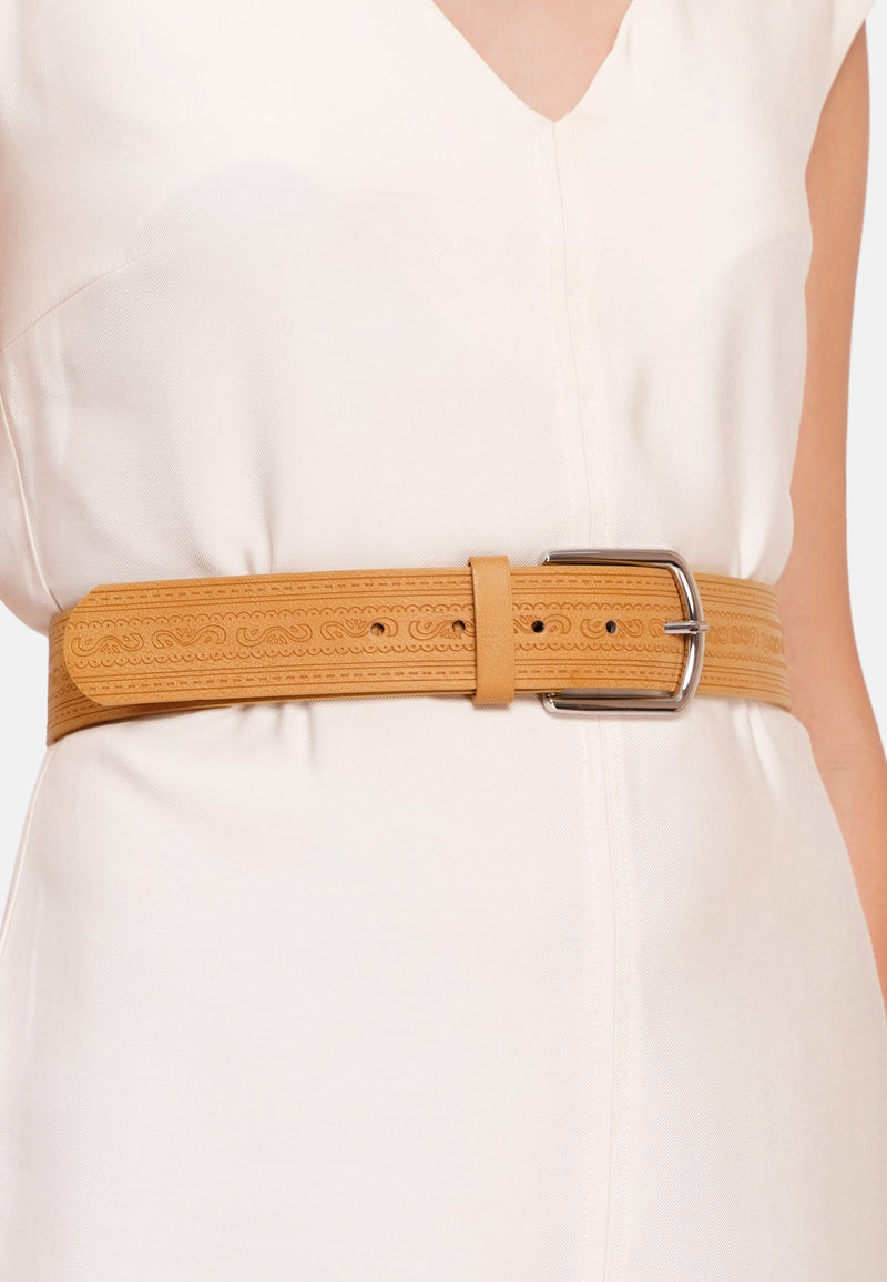 Yellow Designer Classic Belt