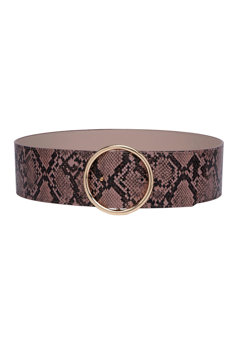 Snake Print Dual Buckle Belt